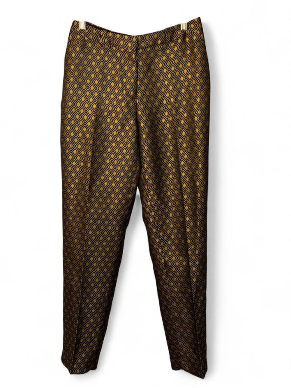 H&M Diamond Print Slim Pants - Brown & Gold